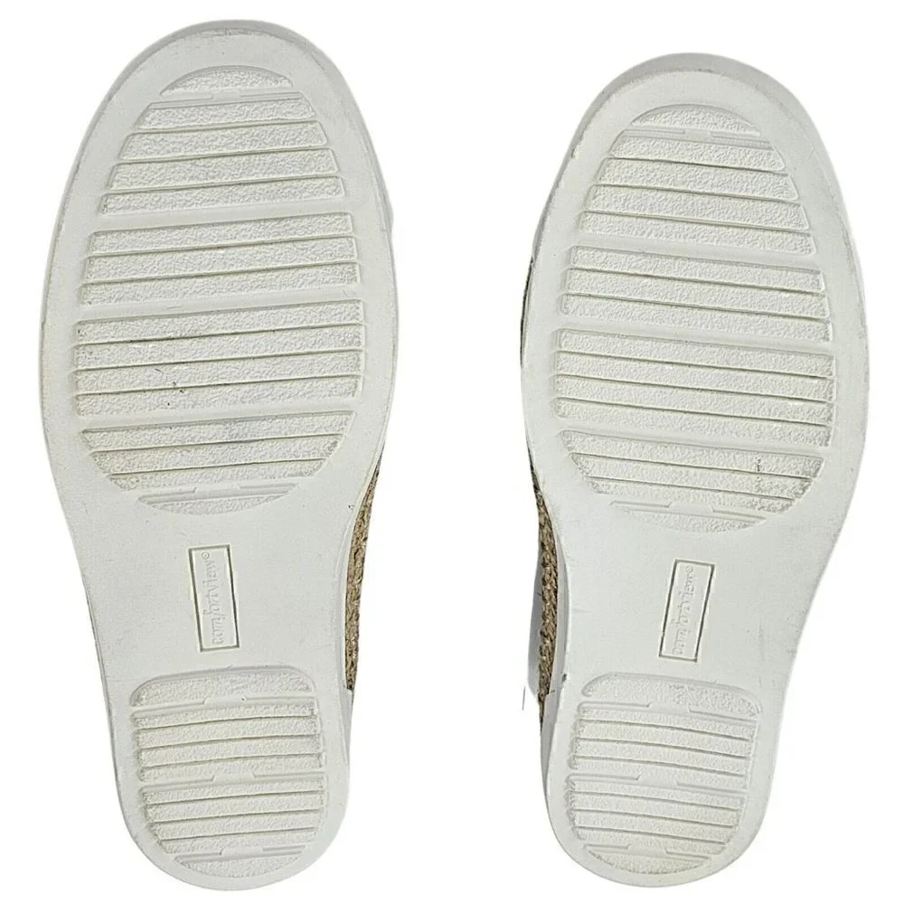 COMFORTVIEW Lara Black Canvas Slip-On Espadrille Flat Elastic Goring  8W